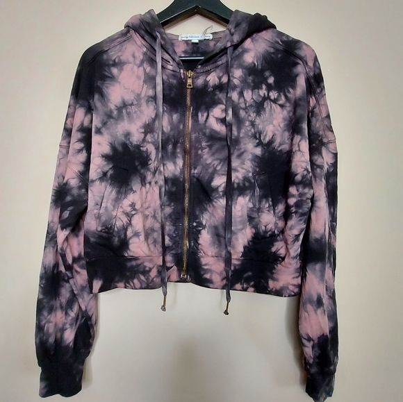 Young Fabulous & Broke Tops - Young Fabulous and Broke cropped tie dye hoodie